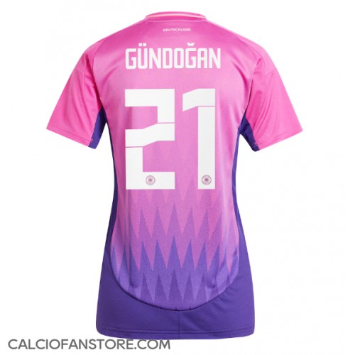 Maglia Calcio Germania Ilkay Gundogan #21 Seconda Divisa Donna Europei 2024 Manica Corta